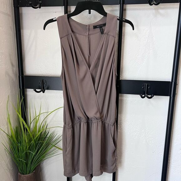 BCBGMAXAZRIA Thalia Romper Spanish Moss (Green) Size Medium - Picture 3 of 16